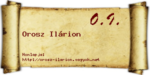Orosz Ilárion névjegykártya